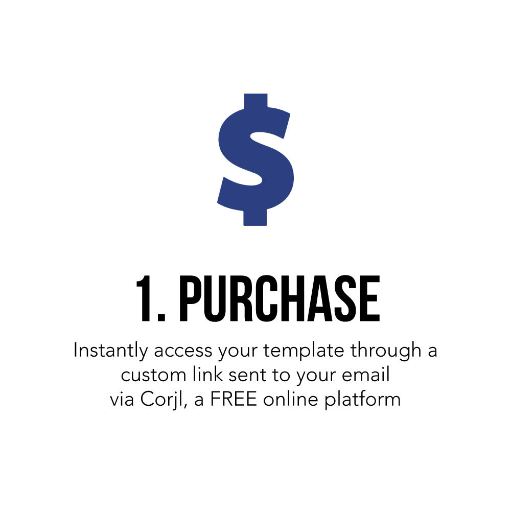 Purchase your digital template to receive instant access on Corjl