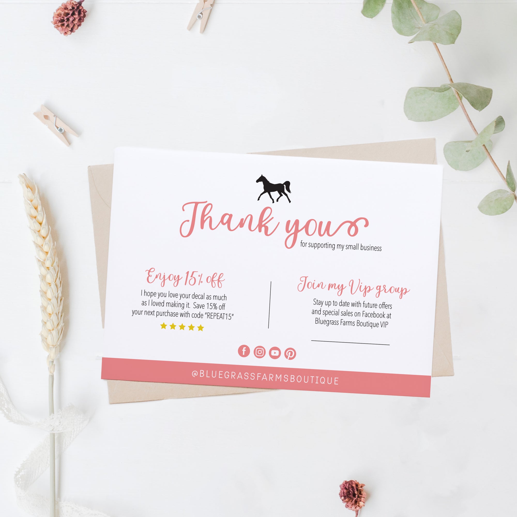 Thank You Small Business Logo Postcards