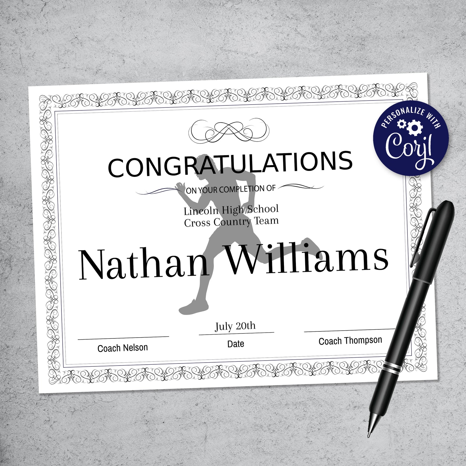 Cross Country Certificate (Boys)