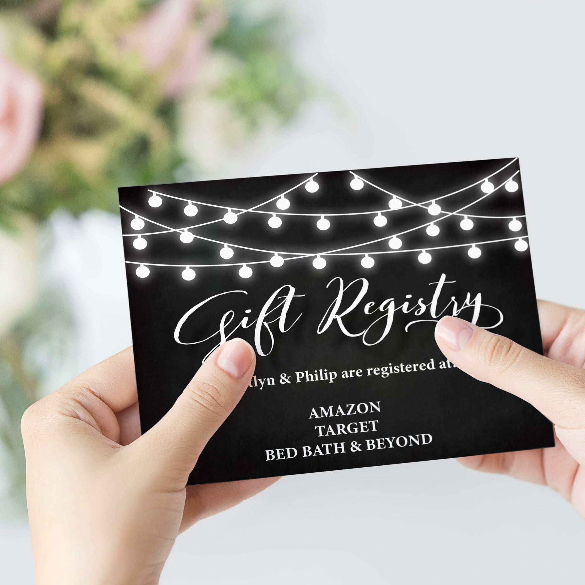 wedding gift registry cards, wedding card insert, baby shower registry cards