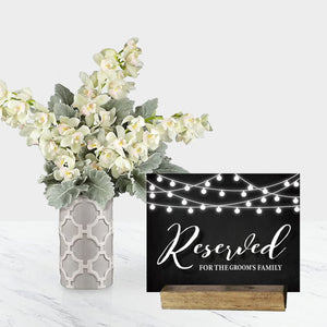 reserved wedding sign, wedding table decor ideas, rustic glam wedding, personalized wedding sign, wedding table sign