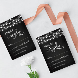 Wedding RSVP Cards, Bridal Party Stationary set, Reservation Cards for Special Event, printed reservation invitations, rustic wedding set