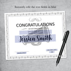Printable cheerleading certificate template with cheer watermark, editable cheer squad award