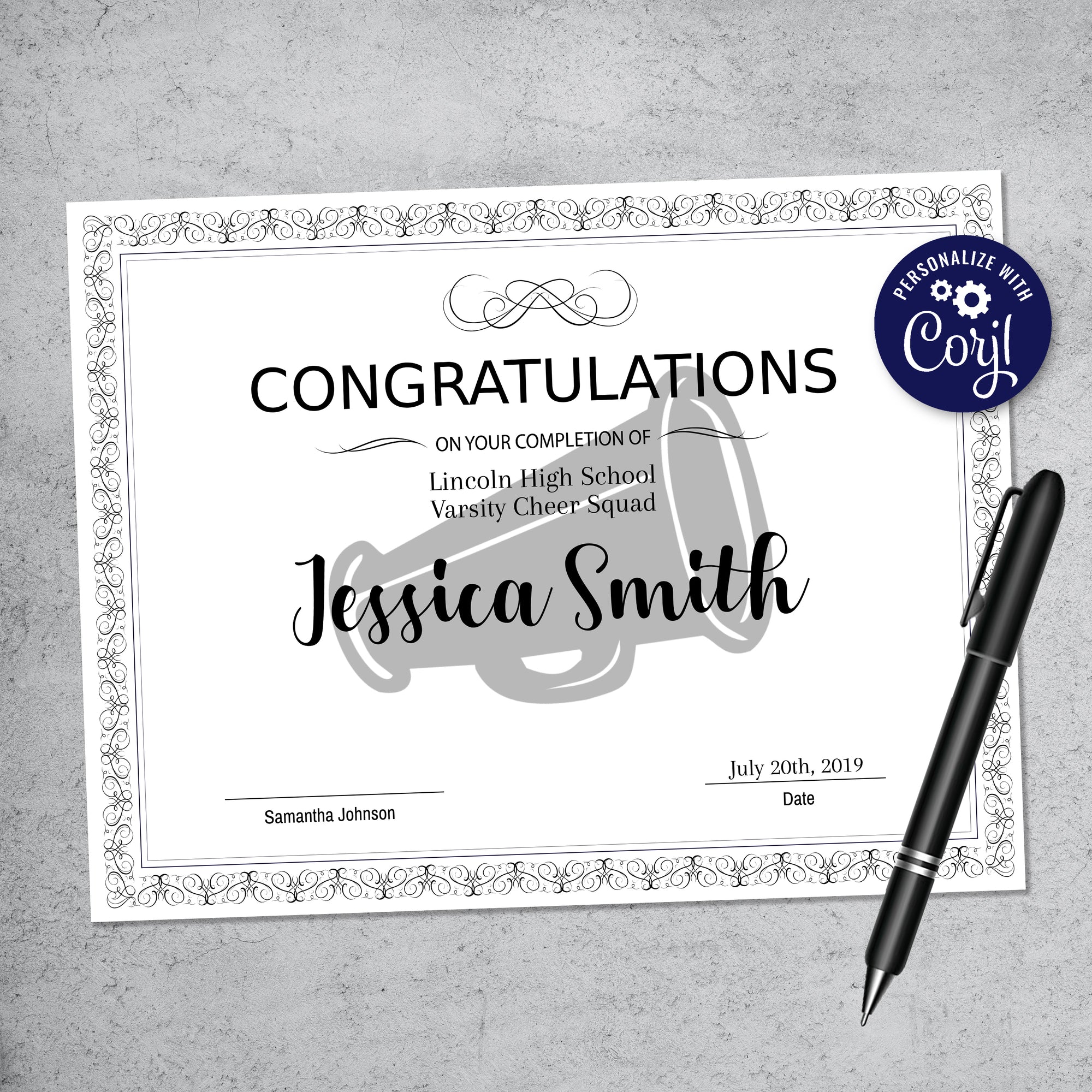 Editable Cheerleading Certificate Template - LillyBellePaperie editable-cheerleading-certificate-template-lillybellepaperie