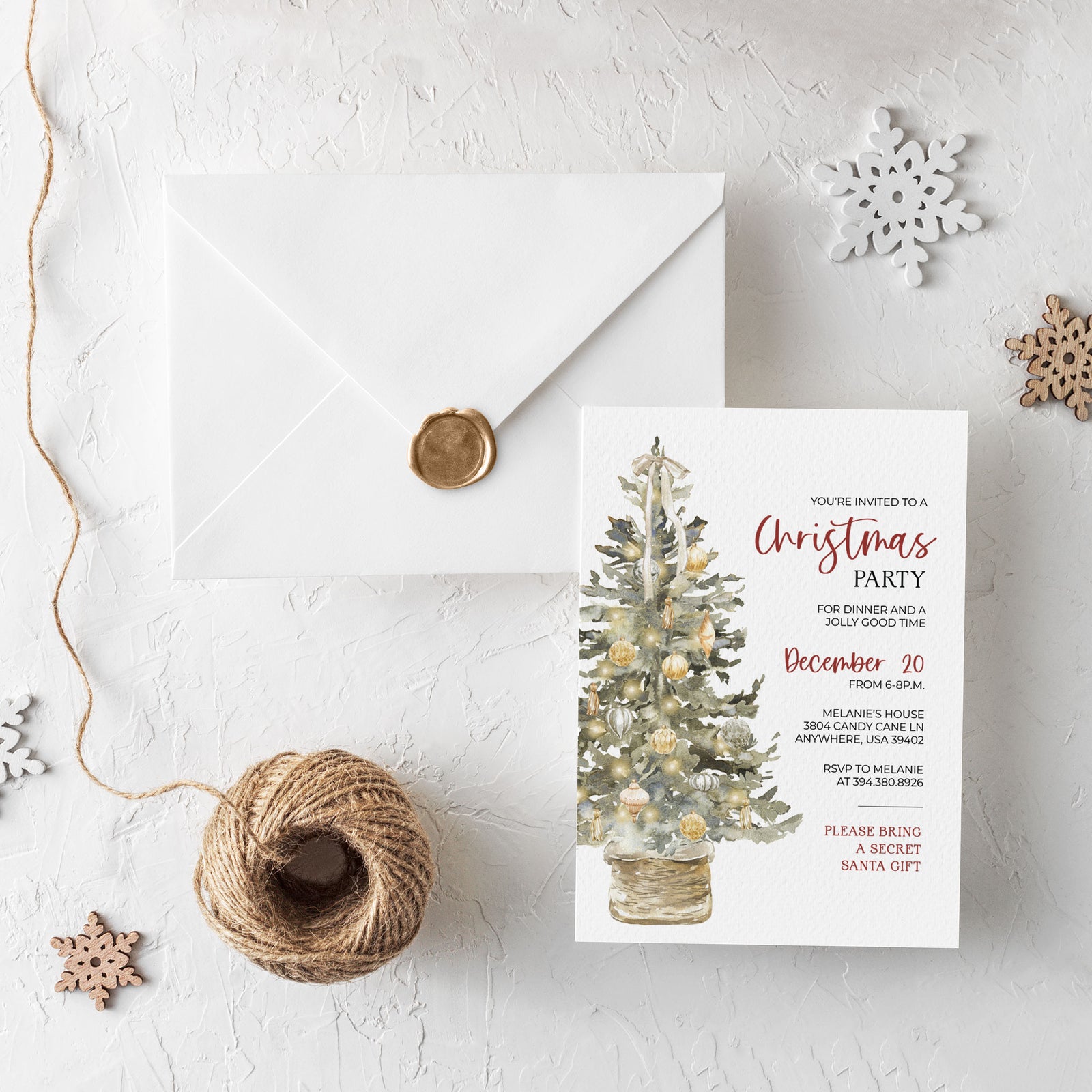 Christmas Tree Party Invitation