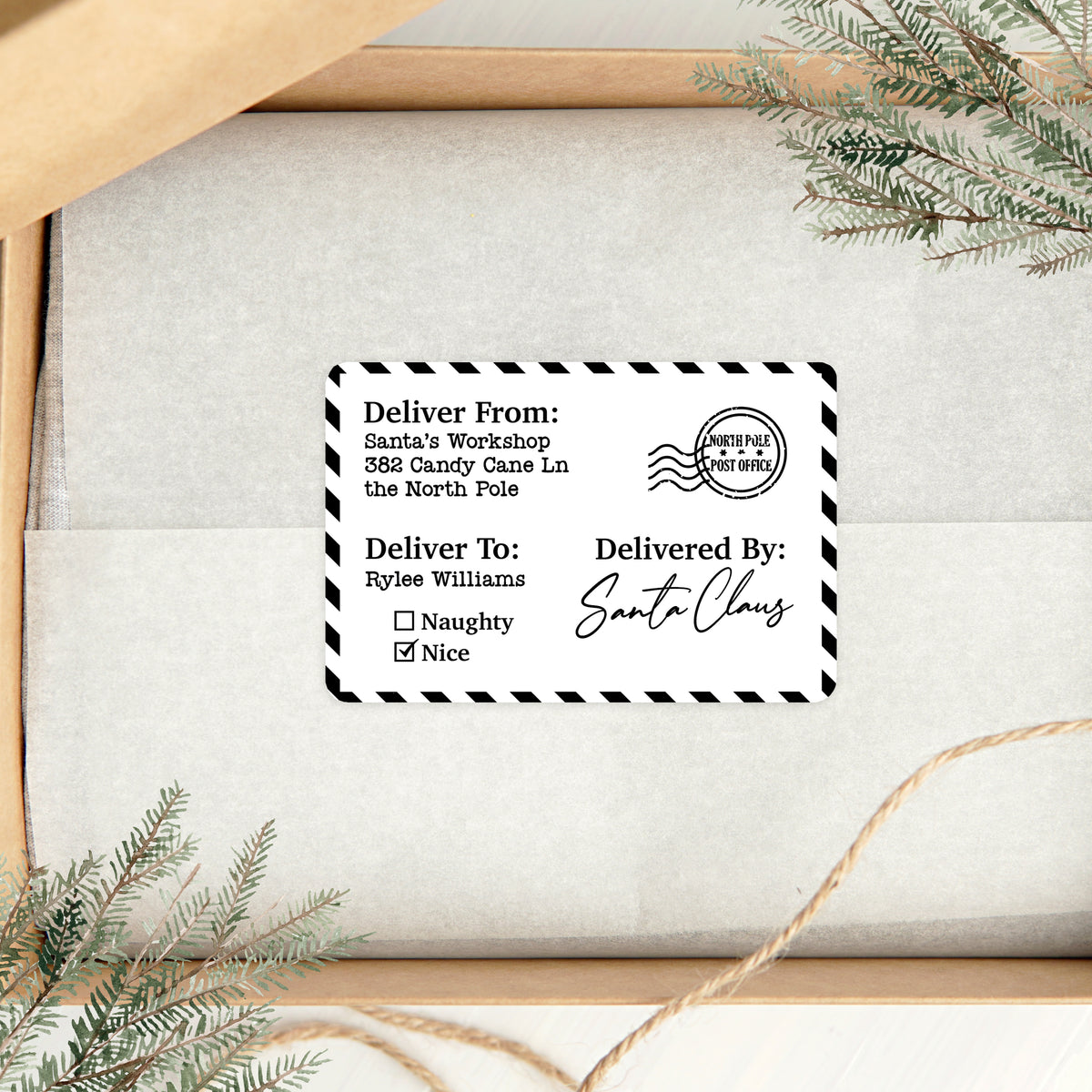 Delivered By Santa Stickers