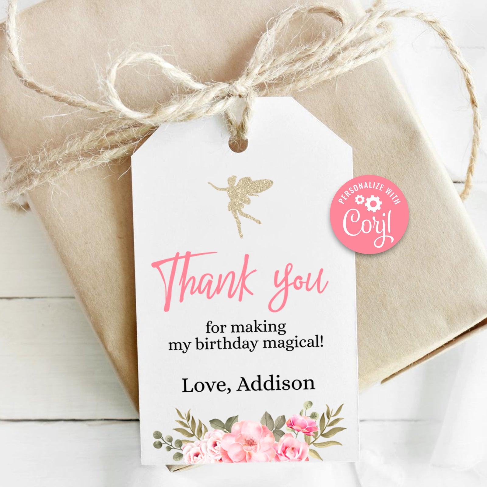 printable fairy garden thank you tags