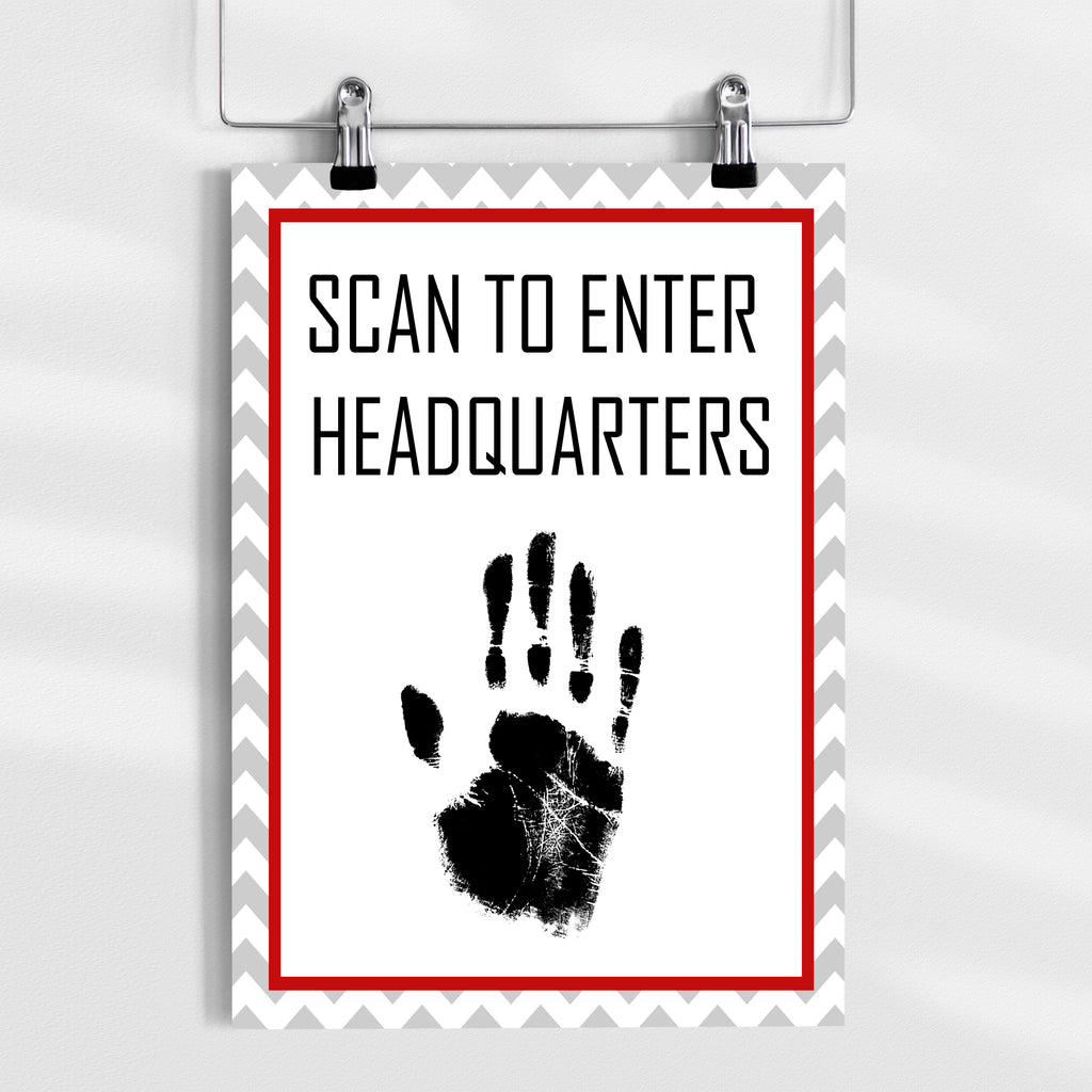 Printable secret agent entry sign for kids birthday party