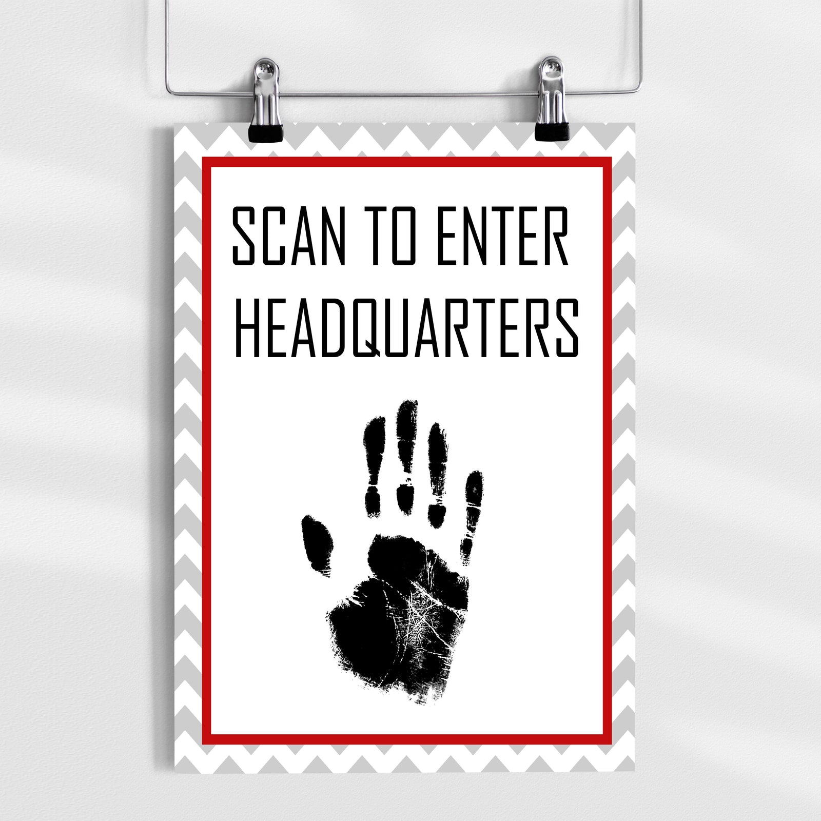 Printable secret agent entry sign for kids birthday party