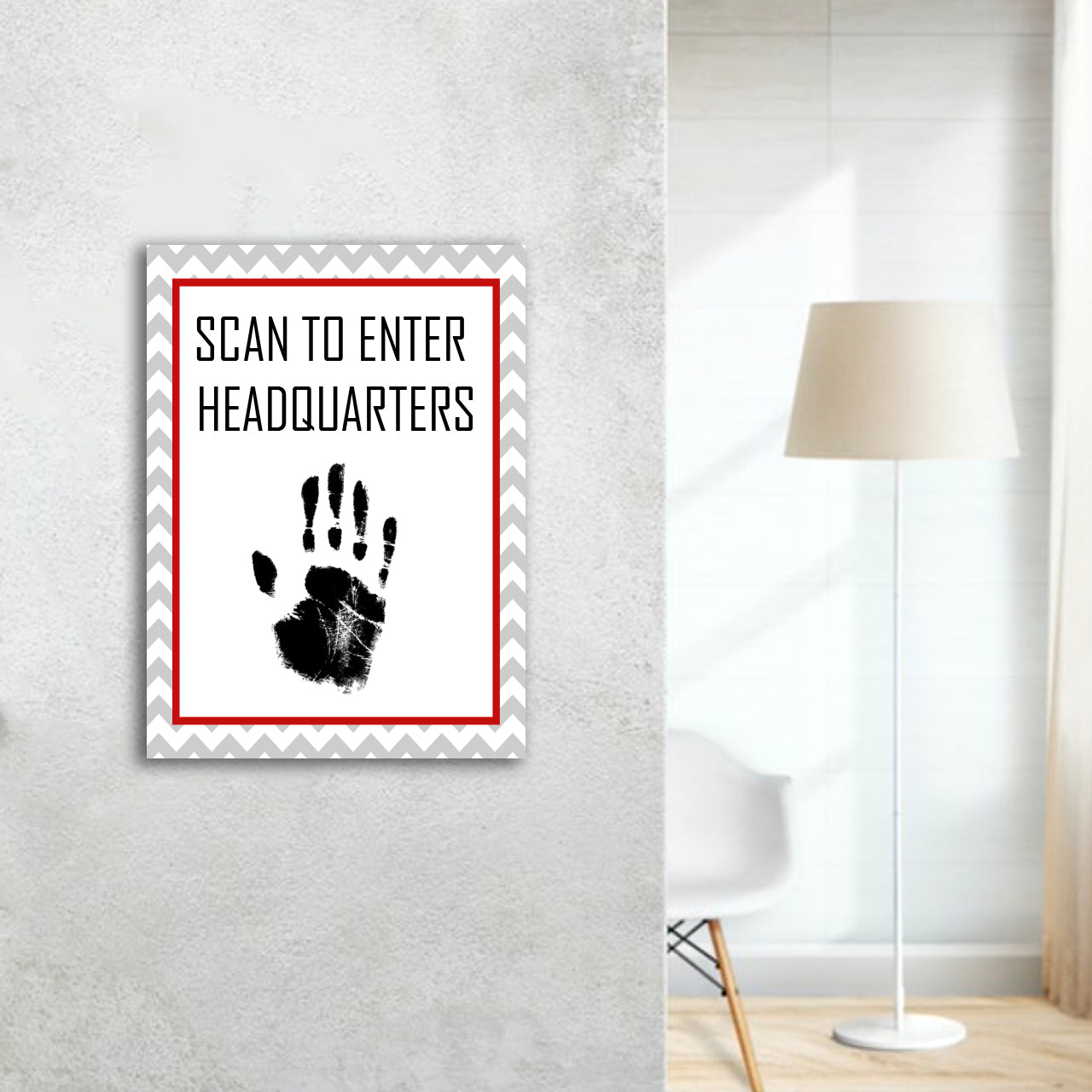 Handprint poster for top secret entry with clearance