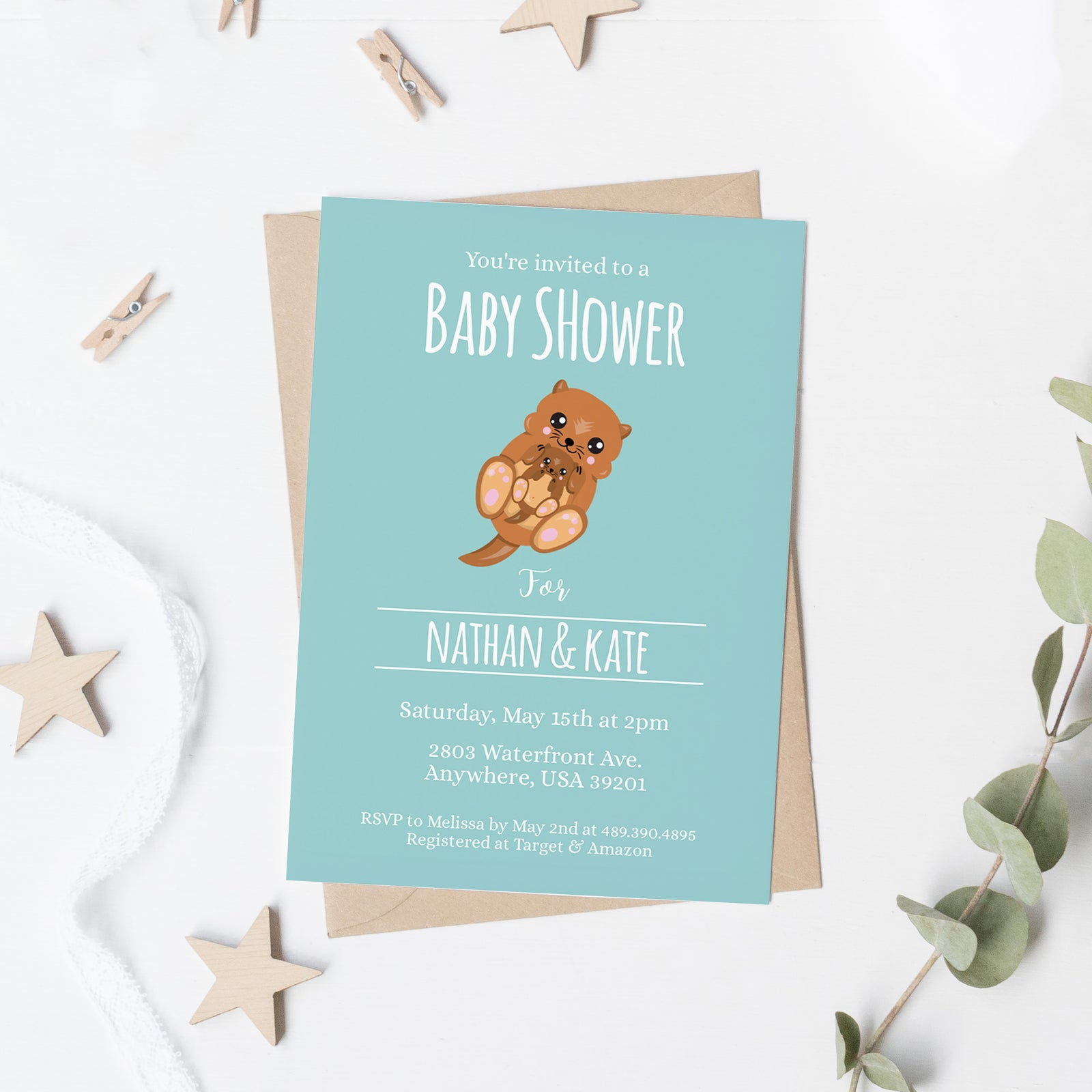 Baby Otter Invitation