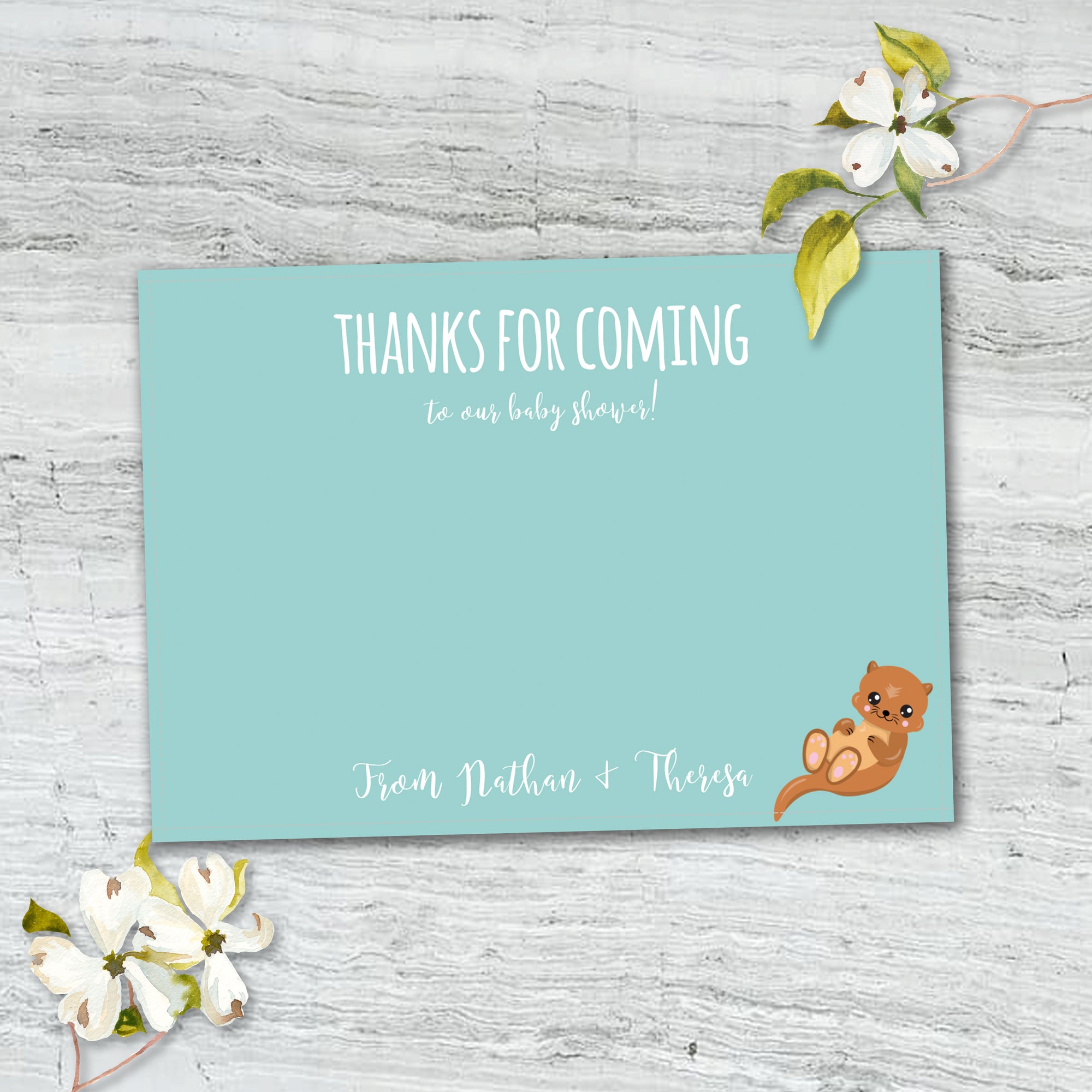 Baby Otter Thank You Cards