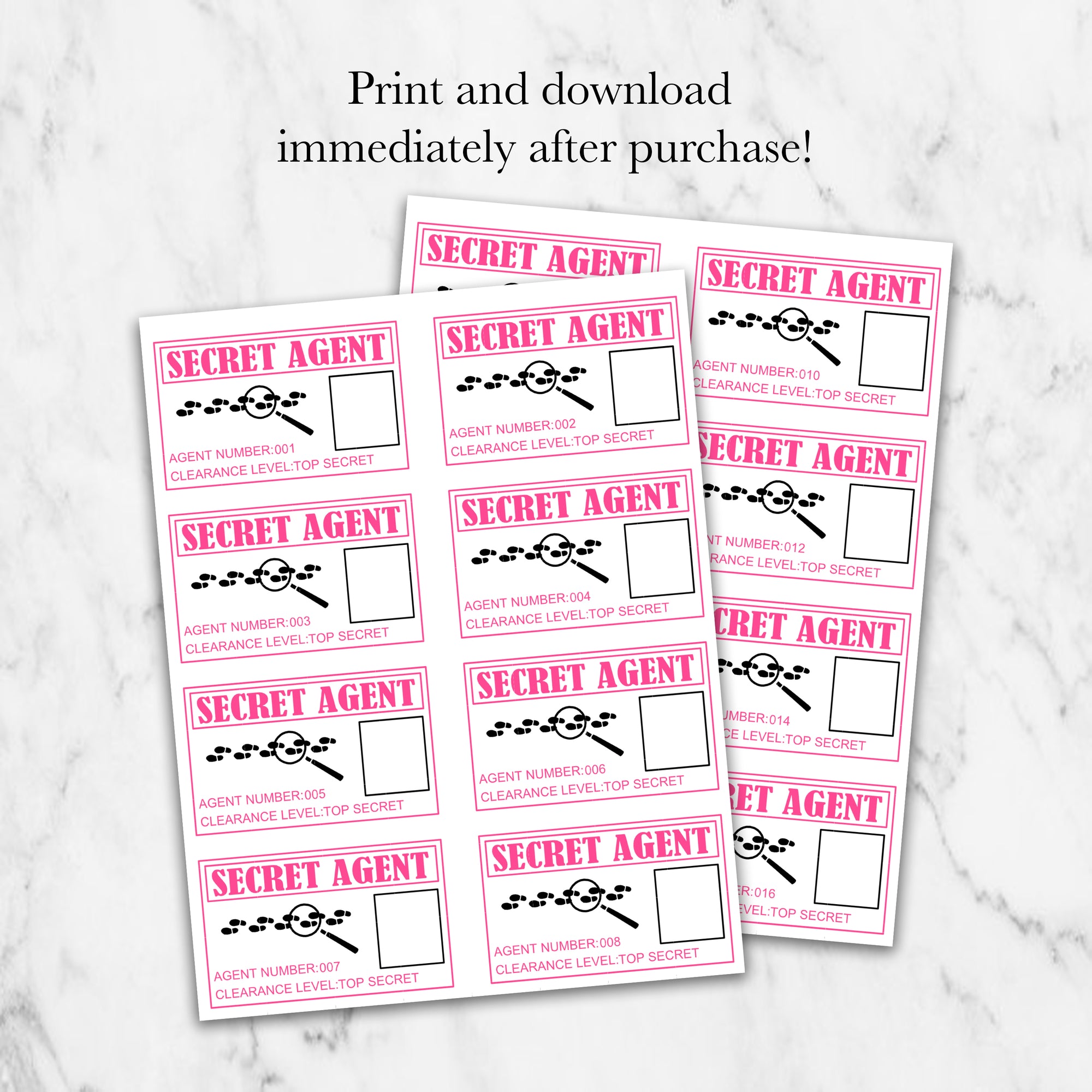Secret Agent Badge Printable