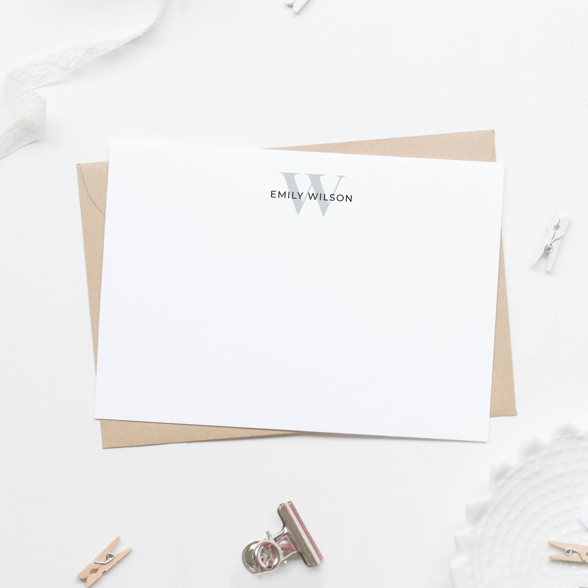 Minimal Personalized Flat Cards for Handwritten Note