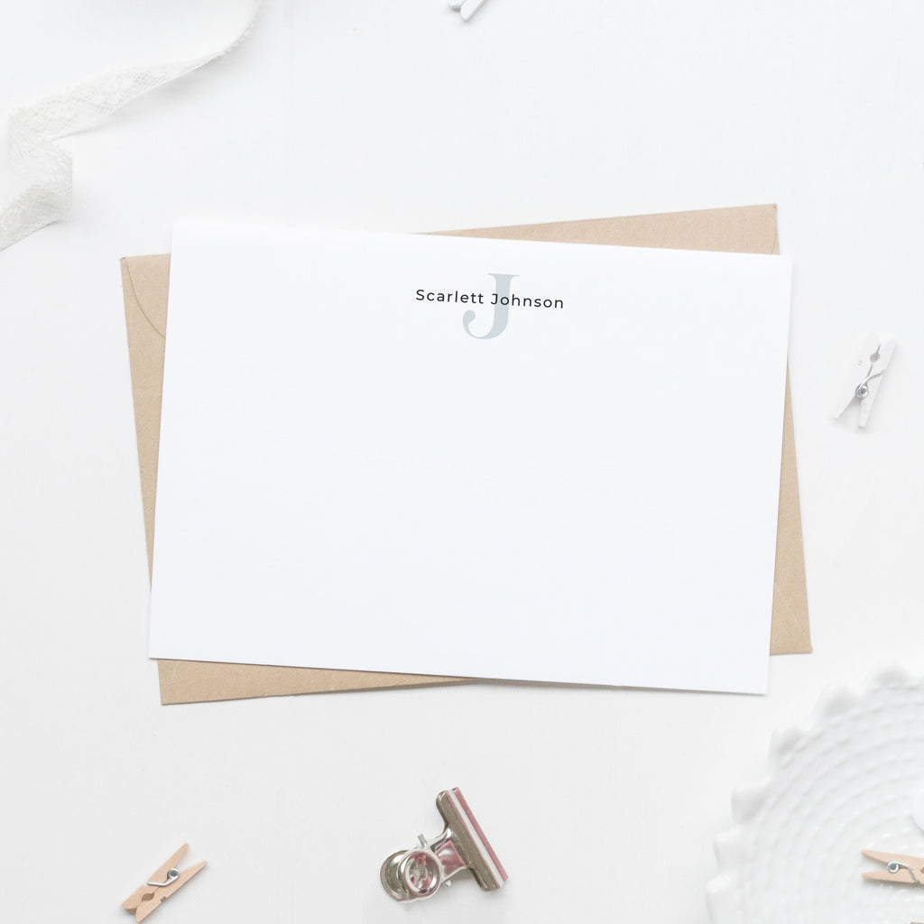 Modern Personalized Stationery Flat Note Cards