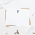 Sage Green Personalized Stationery Set with Initial and First and Last Name