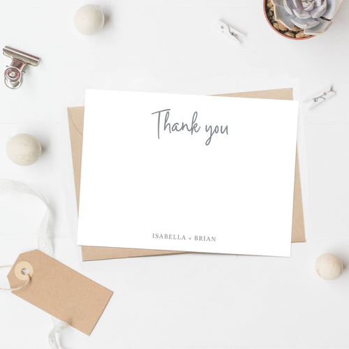 Personalized Thank You Flat Stationery Cards