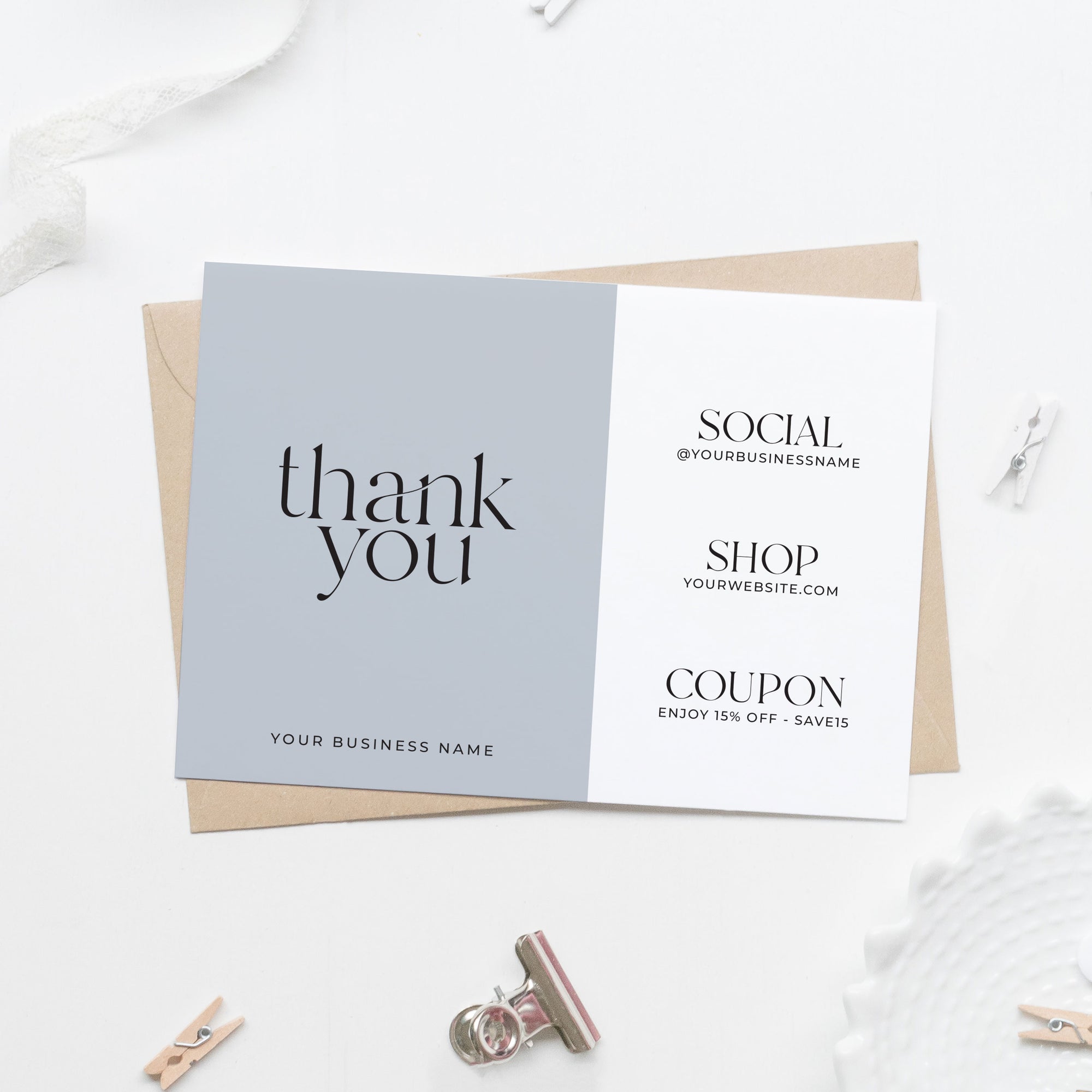 modern thank you small business card inserts