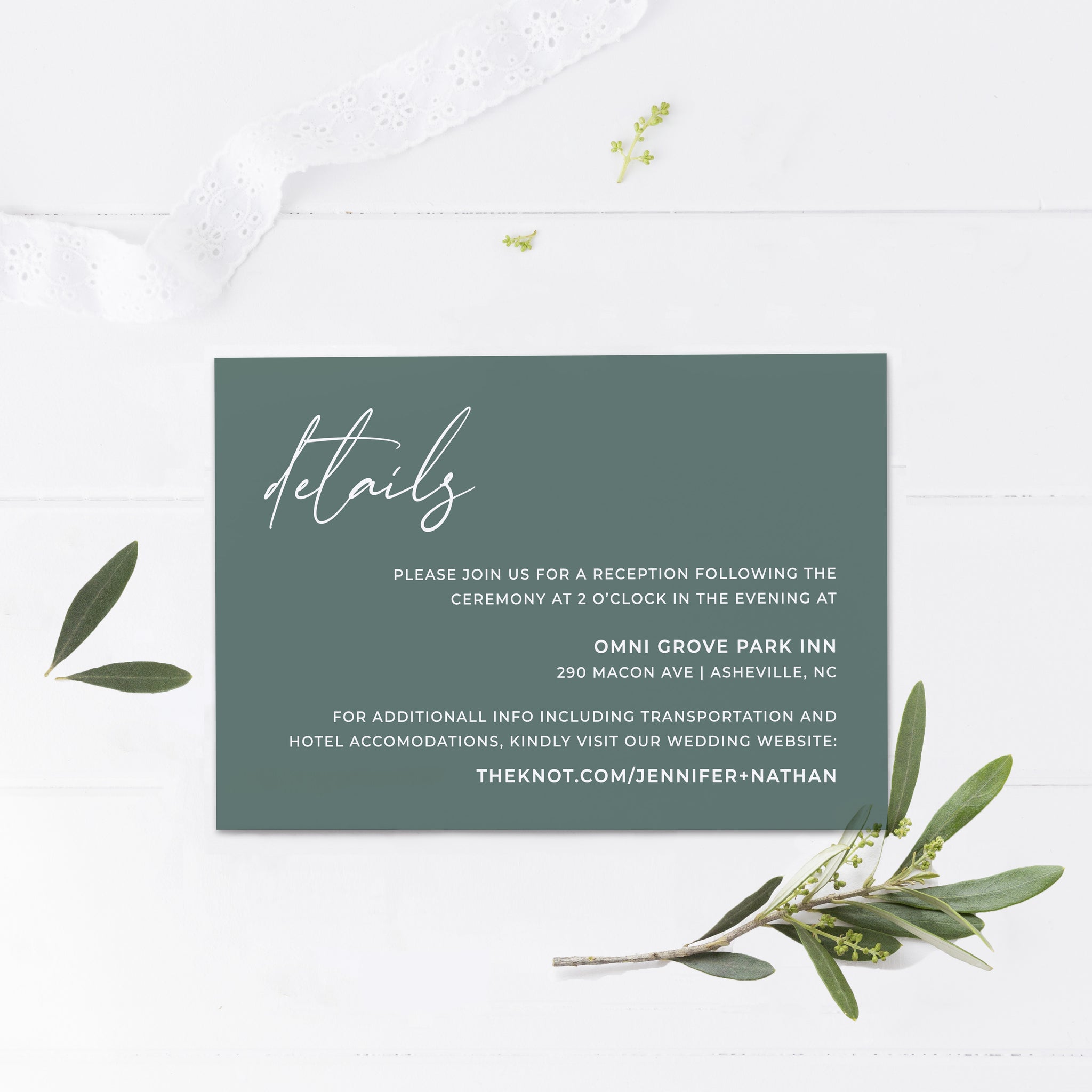 Wedding Enclosure Card Examples