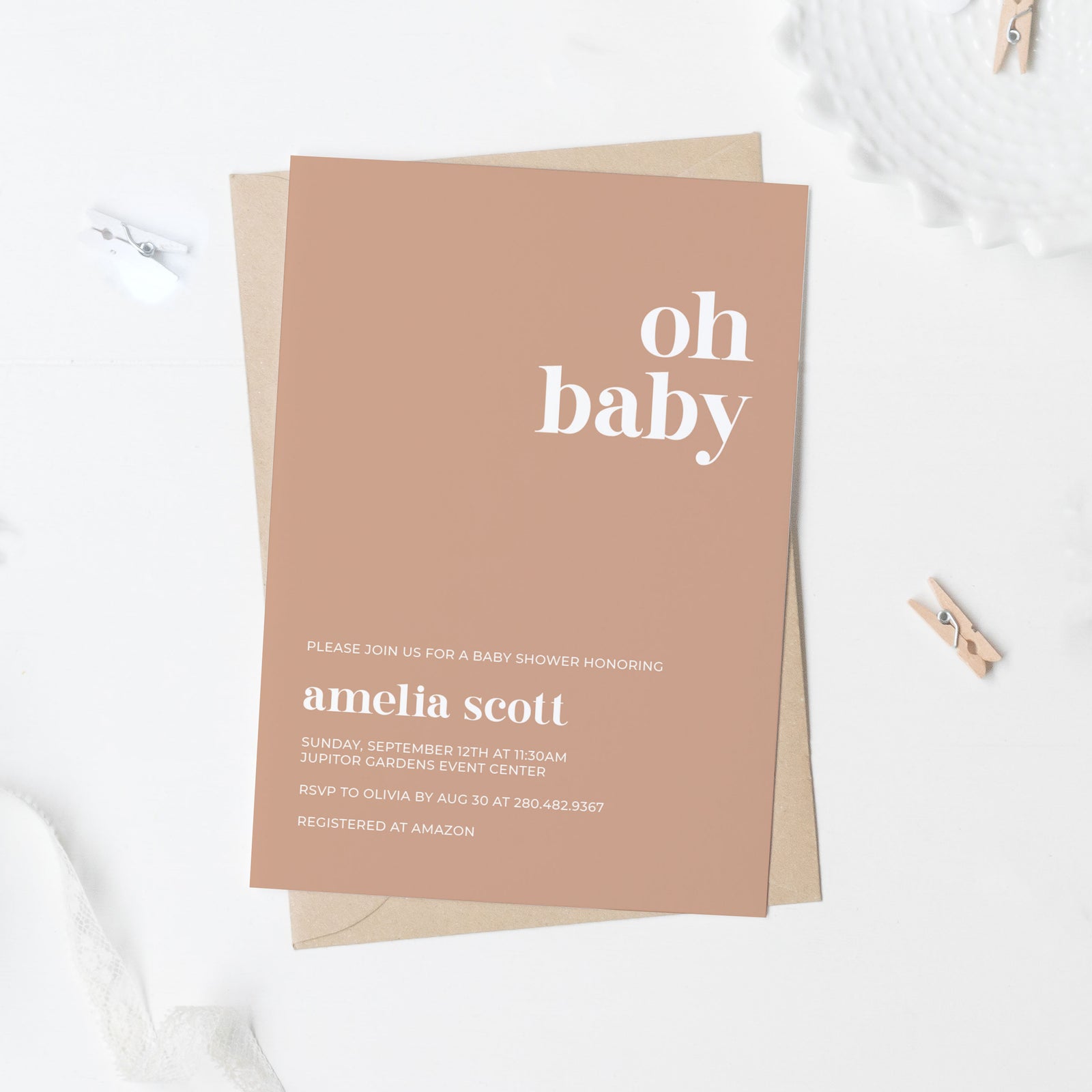 Minimalist Baby Shower Invitation