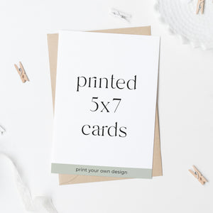 Printed 5x7 Cards