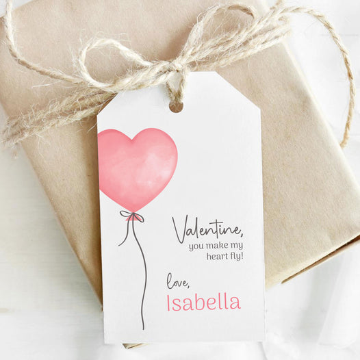 Printable Valentine Heart Balloon Tags