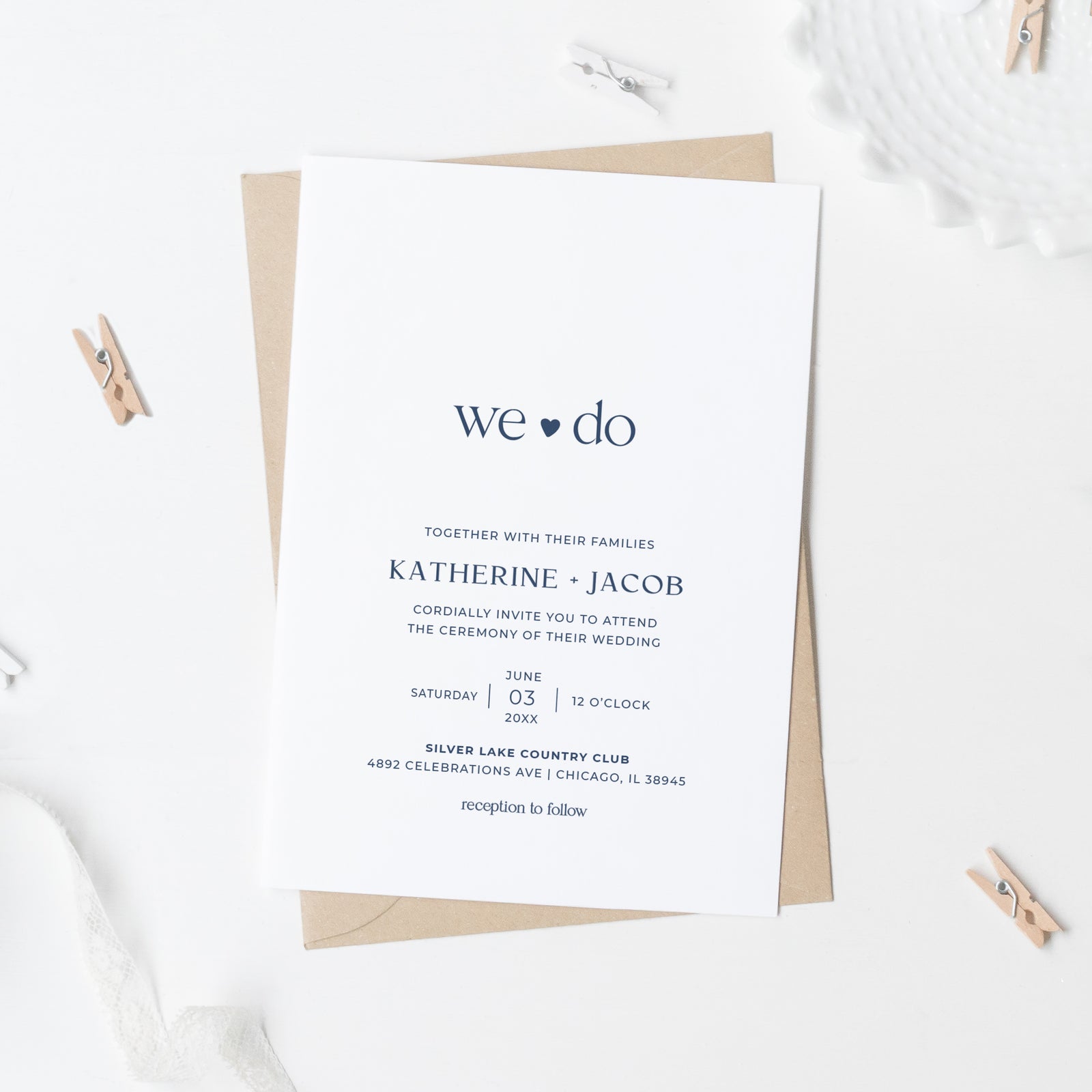 We Do Modern Wedding Invitation